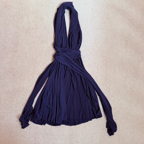 Von Vonni Navy Transformer Multi-Way Convertible Wrap Jersey Dress One Size - Picture 2 of 9